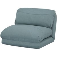 Mendler Schlafsessel HWC-E68, Schlafsofa Funktionssessel Klappsessel Relaxsessel, Stoff/Textil ~ grau-blau