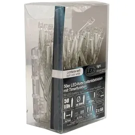 Mojawo 50er Lichterkette Lichtfarbe kaltweiß Timerfunktion Innen und Außen