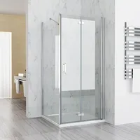 MIQU Duschkabine  120x90x185 cm Eckeinstieg Dusche Falttür Seitenwand ESG NANO Glas - Silber