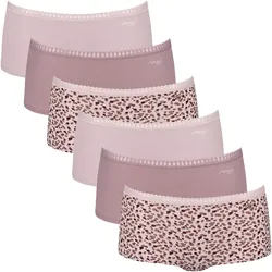 Sloggi Damen Pantys, 6er Pack - GO Crush Short C6P, Unterhose, Stretch-Baumwolle Rosa XL