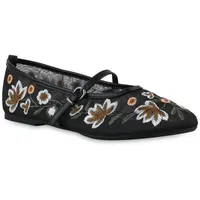 Stiefelparadies Damen Riemchenballerinas in Schwarz