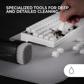 Mars Gaming MA-KIT, Multifunktions-Reinigungsset Kompaktes und Tragbares Design, Weiche Bürsten und Fusselfreies Tuch, Professionelles Reinigungsset für Elektronikgeräte, Tastenentferner, Etui