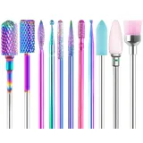 Nagelfräser HEYMKGO 11 Stück professionelle elektrische Nagelfräser aus Wolframkarbid Spitzen für Nagelfräser aus Metall für Acrylgel-Manikürewerkzeuge