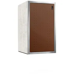 Paul Wolff Mülltonnenbox SILENT 121-Sichtbeton-Cognacbraun-Edelstahl