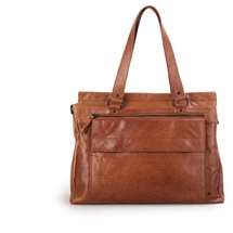 Spikes & Sparrow Leder Laptop-Schultertasche, Brandy