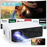 ZDK Mini Beamer 4K-Unterstützung,Full HD 1080P projektor mit Bluetooth und WiFi,20000 Lumen Projektor Heimkino,Kompatibel mit Smartphone/TV Stick/TV Box/HDMI/USB/AV/PS5