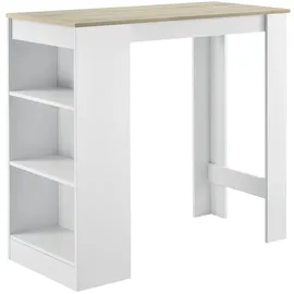 [en.casa] Bartisch Kouvola 110 x 50 x 103 cm Weiß/Eiche-Optik