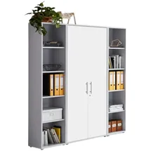 moebel-dich-auf TABOR Aktenschrank 172 x 185 x 33 cm Lichtgrau/Weiß