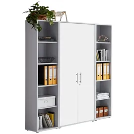 moebel-dich-auf TABOR Aktenschrank 172 x 185 x 33 cm Lichtgrau/Weiß