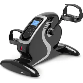 eloneo Arm- und Beintrainer mini Bike Pedaltrainer mit Motor, inkl. Trainingsdisplay, Massage-Handgriffe Anti-Rutschmatte, ideal für Senioren... - Silber