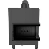 Kamineinsatz aus Stahl KRATKI MBO rechts 15 kW Ø 200 schwarz Verkleidung - Schwarz