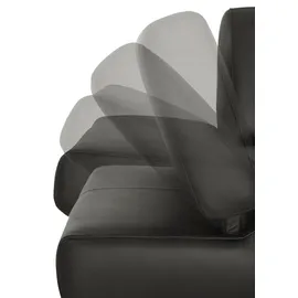 W.Schillig Couch Leder 3-Sitzer Grau