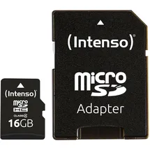 Intenso microSDHC 16GB Class 4 Speicherkarte inkl. SD-Adapter, schwarz