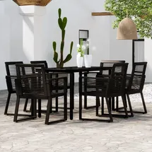 vidaXL Garten-Essgruppe 7-tlg. schwarz 3099152