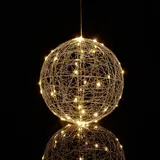 Relaxdays LED Dekokugel 25 cm Silber