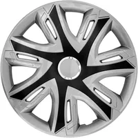 Luckyberg Radkappen 16 Zoll Supernova | Zierkappen in vielen Farben, Radzierblenden 4er-Set für die meisten Automarken und Stahlfelgen. Felgenabdeckung für Autofelgen. (16''-Black&Silver)