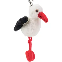 Schaffer 0207 Schlüsselanhänger Kuscheltier Storch Dudu, 13 cm