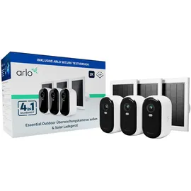 Arlo Essential 2 2K Outdoor Kamera-Set mit Solarpanel Weiß