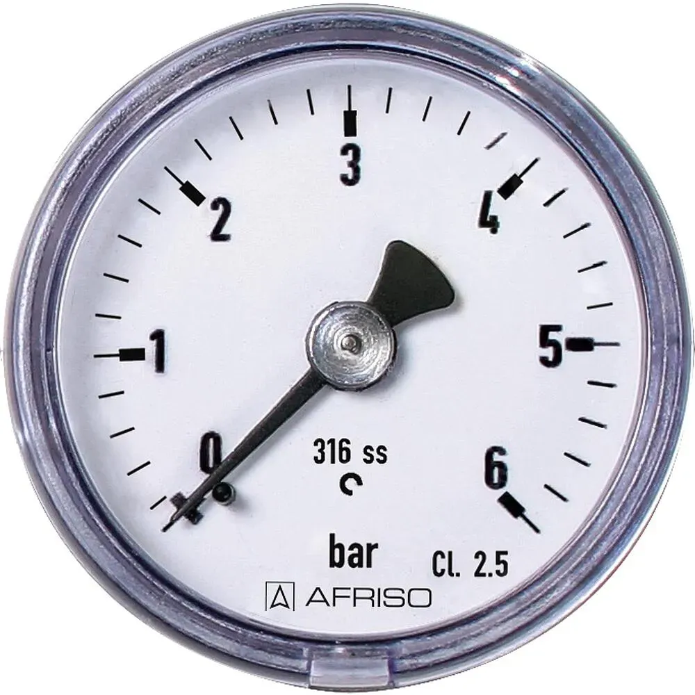 Manometer Edelstahl 0-6 bar 40mm, axial 1/8''