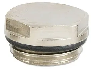 Blindstopfen 1/2'' - Messing vernickelt - mit O-Ring selbstdichtend
