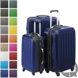 HAUPTSTADTKOFFER - Alex - Kofferset 3 Größen Hartschalenkoffer Trolleys erweiterbar, 4 Rollen, Hartschale glänzend Reisekoffer Set, expandable t... - Dunkelblau
