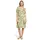 Cartoon Druckkleid A-Linien-Kleid Grün/Weiß 38
