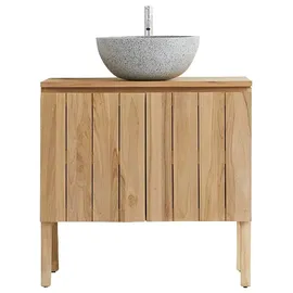 Tikamoon Waschtischunterschrank 80 x 0 x 0 cm Braun