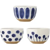 Bloomingville Linora Schüsseln 580 ml weiß-blau 3 St.