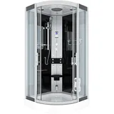 AcquaVapore D46-23T0 Komplettdusche mit Schiebetür 100 x 100 cm schwarz Sicherheitsglas