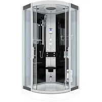 AcquaVapore D46-23T0 Komplettdusche mit Schiebetür 100 x 100 cm schwarz Sicherheitsglas