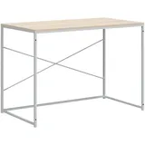 vidaXL Computertisch Weiß und Eiche-Optik 110x60x70 cm Holzwerkstoff