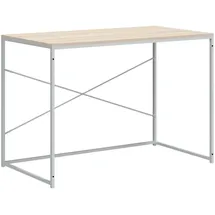 vidaXL Computertisch Weiß und Eiche-Optik 110x60x70 cm Holzwerkstoff