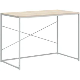 vidaXL Computertisch Weiß und Eiche-Optik 110x60x70 cm Holzwerkstoff