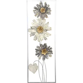 Hofmann Living And More Wanddekoobjekt Wanddekoration (1 St), Blumen aus Metall, silber silberfarben