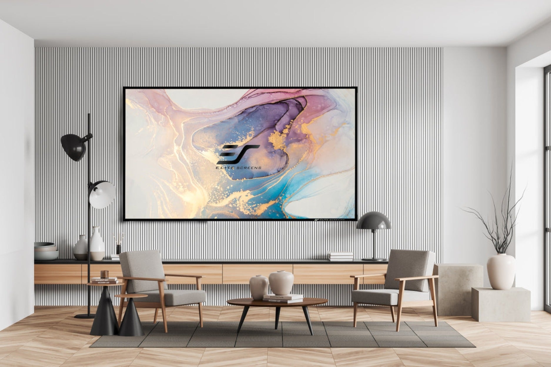 Daywalker - Elite screens framed projection screen - ALR screen for projector-Elite Screens, Beamer Leinwand, Projektionsleinwand, Heimkino DayWalker DW3 ohne schwarze Umrandung
 / 16:9 / 100" (222x125)