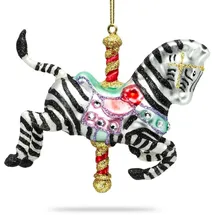 SIKORA Karussell Zebra Christbaumschmuck Glas Figur Weihnachtsbaum Anhänger
