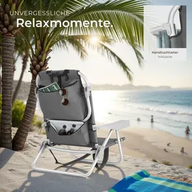 Tectake Aluminium Strandstuhl Grau