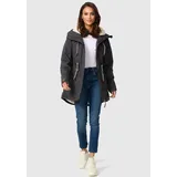 Navahoo Damen, Winterjacke mit Teddyfell Winter Jacke warm gefüttert B991 [B991-Ireliaa-Anthrazit-Gr.S] - S