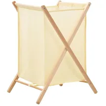 vidaXL Wäschekorb Zedernholz und Stoff Beige 42x41x64 cm