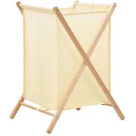 vidaXL Wäschekorb Zedernholz und Stoff Beige 42x41x64 cm