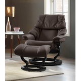 Stressless Relaxsessel STRESSLESS "Reno" Sessel Gr. Leder PALOMA, Classic Base Schwarz-S, Relaxfunktion-Drehfunktion-PlusTMSystem-Gleitsystem, B/H/T: 75 cm x 96 cm x 75 cm, braun (chocolate paloma) Lesesessel und Relaxsessel