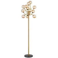 GLOBO Stehlampe Schlafzimmerlampe Stehleuchte LED Glaskugel messing 12 Flammig
