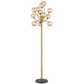 GLOBO Stehlampe Schlafzimmerlampe Stehleuchte LED Glaskugel messing 12 Flammig H 200cm