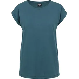 URBAN CLASSICS Ladies Extended Shoulder Tee T Shirt, Teal, M