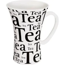 Könitz Porzellan Mega Mug, Schrift auf Weiß Tea