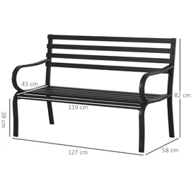 Outsunny Metallbank Modell 2 125 x 62 x 82 cm schwarz