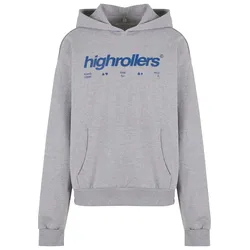 Kapuzensweatshirt MISTERTEE "MisterTee Highrollers Oversize Hoody", Herren, Gr. XXL, grau (erdgrau), 100% Baumwolle, bedruckt, Langarm, Sweatshirts