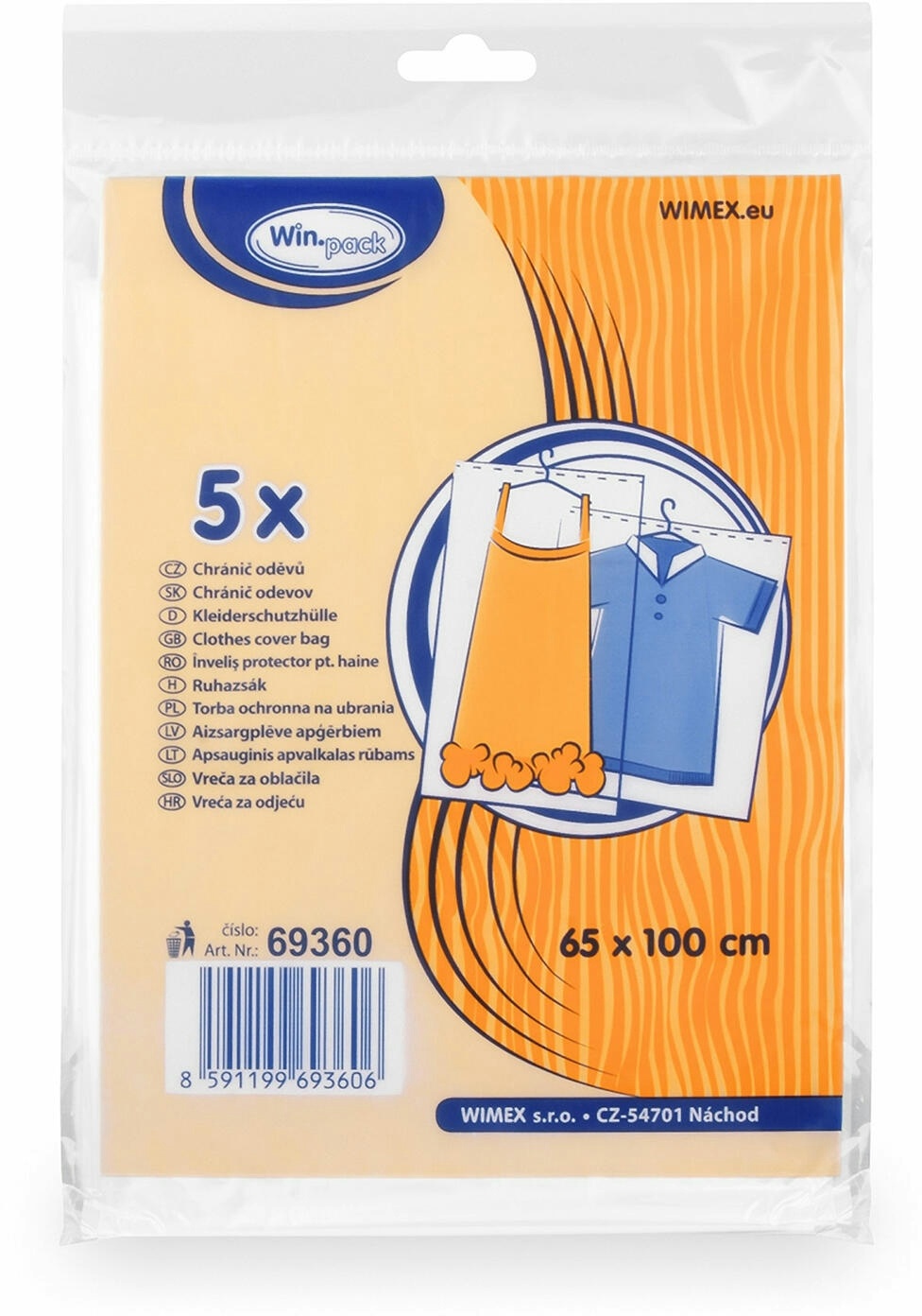 1-PACK 50x Kleiderschutzhüllen Kleidersäcke 65 x 100 cm transparent
