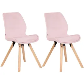 CLP 2er Set Stuhl Luna pink/Samt