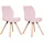 CLP 2er Set Stuhl Luna pink/Samt